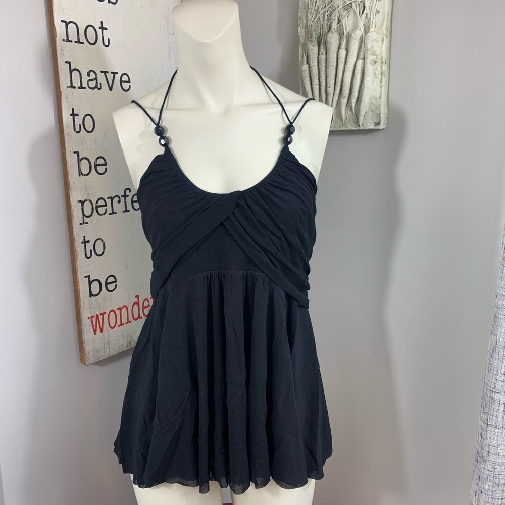 Sandra Angelozzi black babydoll tank size small